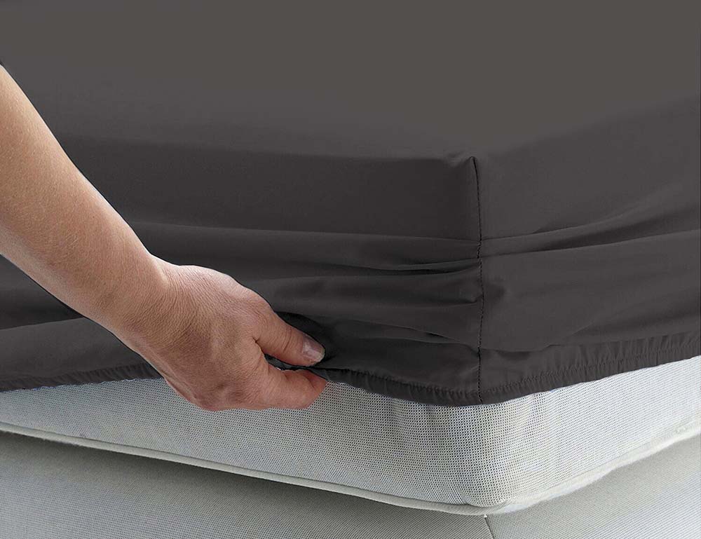 DTEX HOMES Lenzuolo Con Angoli Singolo Policotone Argento - 90x190 Cm, Tasca Profonda 30 Cm, Morbido E Traspirante