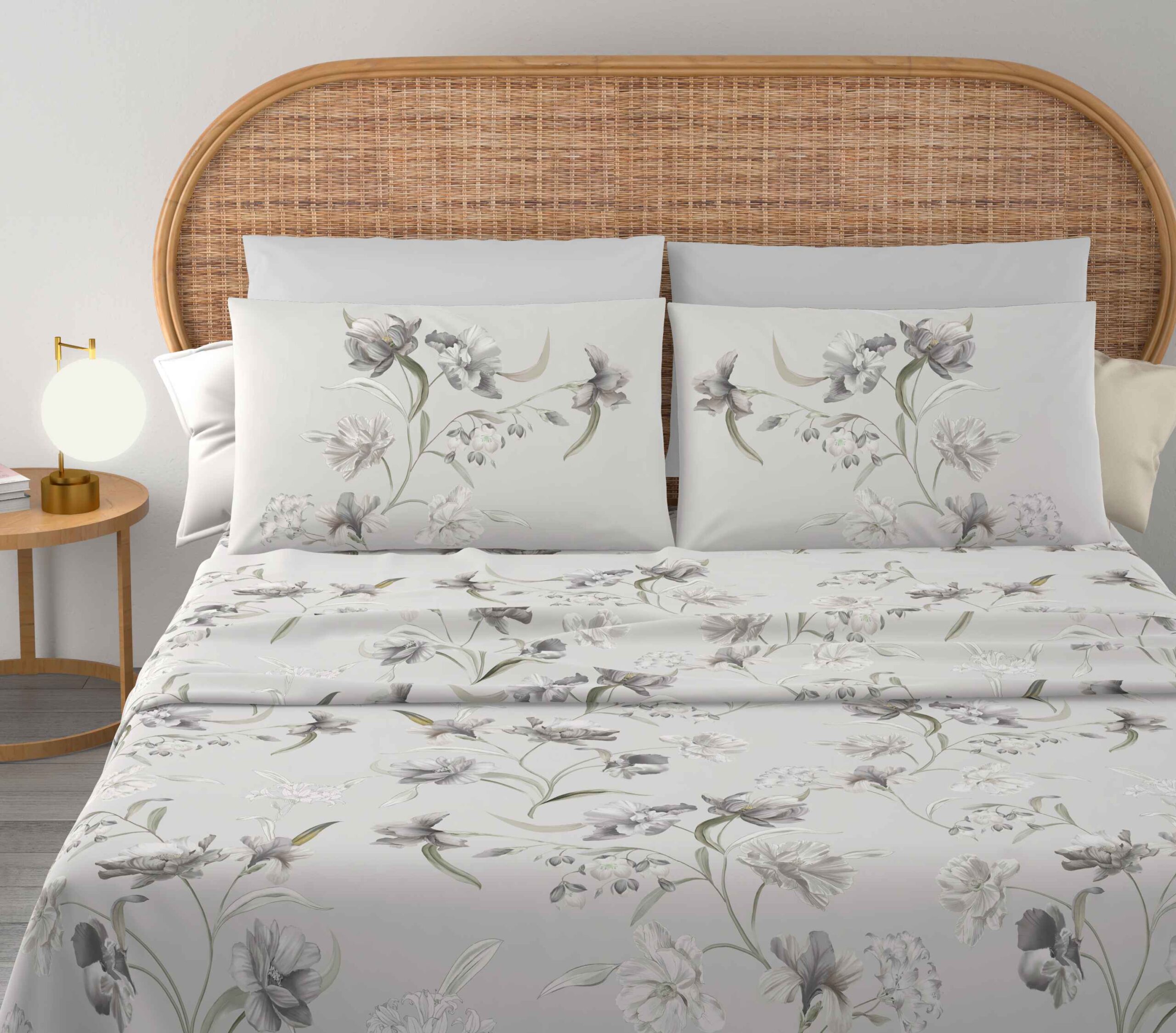 Completo letto in cotone - Iris in tinta unita - immagine 3