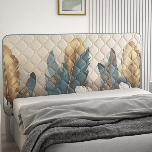 Copritestata Digitale Piume ottanio